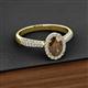 2 - Emily Classic Oval Cut Smoky Quartz and Round Diamond Micro Pave Tapered Shank Halo Engagement Ring 