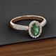 2 - Emily Classic Oval Cut Lab Created Alexandrite and Round Diamond Micro Pave Tapered Shank Halo Engagement Ring 