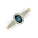 3 - Emily Classic Oval Cut London Blue Topaz and Round Diamond Micro Pave Tapered Shank Halo Engagement Ring 