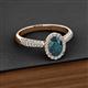 2 - Emily Classic Oval Cut London Blue Topaz and Round Diamond Micro Pave Tapered Shank Halo Engagement Ring 