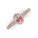 3 - Emily Classic Oval Cut Morganite and Round Diamond Micro Pave Tapered Shank Halo Engagement Ring 