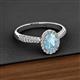 2 - Emily Classic Oval Cut Aquamarine and Round Diamond Micro Pave Tapered Shank Halo Engagement Ring 
