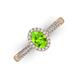 3 - Emily Classic Oval Cut Peridot and Round Diamond Micro Pave Tapered Shank Halo Engagement Ring 