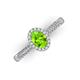 3 - Emily Classic Oval Cut Peridot and Round Diamond Micro Pave Tapered Shank Halo Engagement Ring 