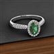 2 - Emily Classic Oval Cut Lab Created Alexandrite and Round Diamond Micro Pave Tapered Shank Halo Engagement Ring 