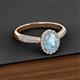 2 - Emily Classic Oval Cut Aquamarine and Round Diamond Micro Pave Tapered Shank Halo Engagement Ring 