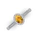 3 - Emily Classic Oval Cut Citrine and Round Diamond Micro Pave Tapered Shank Halo Engagement Ring 