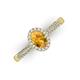3 - Emily Classic Oval Cut Citrine and Round Diamond Micro Pave Tapered Shank Halo Engagement Ring 
