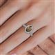 5 - Emily Classic Oval Cut Smoky Quartz and Round Diamond Micro Pave Tapered Shank Halo Engagement Ring 