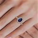 5 - Emily Classic Oval Cut Blue Sapphire and Round Diamond Micro Pave Tapered Shank Halo Engagement Ring 