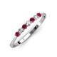 3 - Reina 2.60 mm Ruby and Diamond 7 Stone Wedding Band 