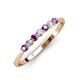 3 - Reina 2.60 mm Amethyst and Diamond 7 Stone Wedding Band 