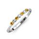 3 - Reina 2.60 mm Citrine and Diamond 7 Stone Wedding Band 