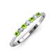 3 - Reina 2.60 mm Peridot and Diamond 7 Stone Wedding Band 