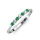3 - Reina 2.60 mm Emerald and Diamond 7 Stone Wedding Band 