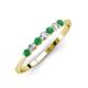 3 - Reina 2.60 mm Emerald and Diamond 7 Stone Wedding Band 