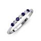 3 - Reina 2.60 mm Blue Sapphire and Diamond 7 Stone Wedding Band 