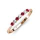 3 - Reina 2.60 mm Ruby and Diamond 7 Stone Wedding Band 