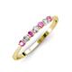 3 - Reina 2.60 mm Pink Sapphire and Diamond 7 Stone Wedding Band 