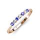 3 - Reina 2.60 mm Tanzanite and Diamond 7 Stone Wedding Band 
