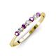 3 - Reina 2.60 mm Amethyst and Diamond 7 Stone Wedding Band 