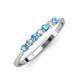3 - Reina 2.60 mm Blue Topaz and Diamond 7 Stone Wedding Band 
