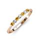 3 - Reina 2.60 mm Citrine and Diamond 7 Stone Wedding Band 