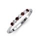 3 - Reina 2.60 mm Red Garnet and Diamond 7 Stone Wedding Band 