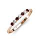 3 - Reina 2.60 mm Red Garnet and Diamond 7 Stone Wedding Band 
