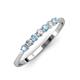3 - Reina 2.60 mm Aquamarine and Diamond 7 Stone Wedding Band 