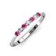 3 - Reina 2.60 mm Pink Tourmaline and Diamond 7 Stone Wedding Band 