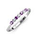 3 - Reina 2.60 mm Amethyst and Diamond 7 Stone Wedding Band 