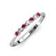 3 - Reina 2.60 mm Rhodolite Garnet and Diamond 7 Stone Wedding Band 