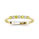 2 - Reina 2.60 mm Yellow and White Diamond 7 Stone Wedding Band 