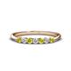 1 - Reina 2.60 mm Yellow and White Diamond 7 Stone Wedding Band 