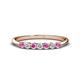 1 - Reina 2.60 mm Pink Sapphire and Diamond 7 Stone Wedding Band 