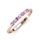 3 - Reina 2.60 mm Pink Sapphire and Diamond 7 Stone Wedding Band 