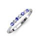 3 - Reina 2.60 mm Tanzanite and Diamond 7 Stone Wedding Band 