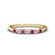 1 - Reina 2.60 mm Pink Tourmaline and Diamond 7 Stone Wedding Band 