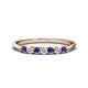 1 - Reina 2.60 mm Iolite and Diamond 7 Stone Wedding Band 
