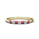 1 - Reina 2.60 mm Rhodolite Garnet and Diamond 7 Stone Wedding Band 