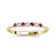 2 - Reina 2.60 mm Rhodolite Garnet and Diamond 7 Stone Wedding Band 