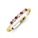 3 - Reina 2.60 mm Rhodolite Garnet and Diamond 7 Stone Wedding Band 
