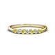 1 - Reina 2.60 mm Yellow Sapphire and Diamond 7 Stone Wedding Band 