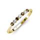 3 - Reina 2.60 mm Smoky Quartz and Diamond 7 Stone Wedding Band 