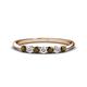 1 - Reina 2.60 mm Smoky Quartz and Diamond 7 Stone Wedding Band 