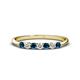 1 - Reina 2.60 mm Blue and White Diamond 7 Stone Wedding Band 