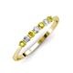 3 - Reina 2.60 mm Yellow and White Diamond 7 Stone Wedding Band 