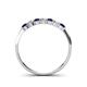4 - Reina 2.60 mm Blue Sapphire and Diamond 7 Stone Wedding Band 