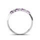 4 - Reina 2.60 mm Amethyst and Diamond 7 Stone Wedding Band 